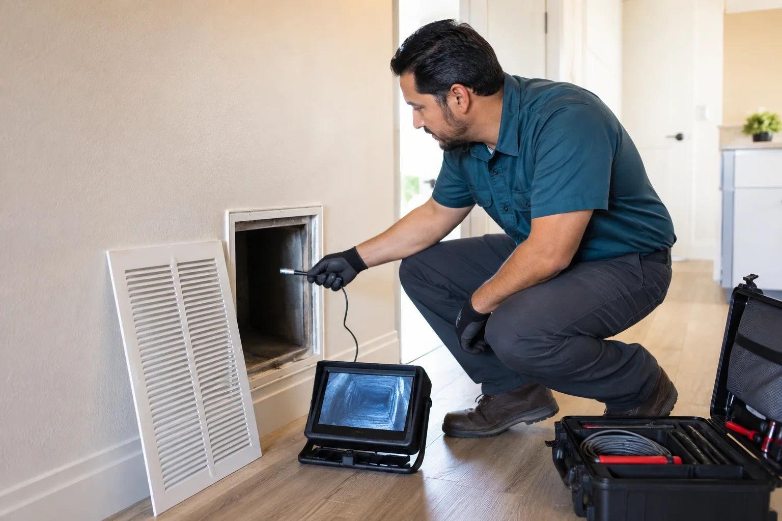 field — illustrative air duct care photography